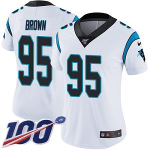 Marvelous Comfortable Modern Stylish Panthers #95 Derrick Brown White Women's Stitched NFL 100th Season Vapor Untouchable Limited Jersey to Stand Out in the Crowd
