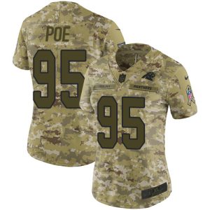 Marvelous Vibrant Exquisite Outstanding Panthers #95 Dontari Poe Camo Women's Stitched NFL Limited 2018 Salute to Service Jersey for a Stylish Sporting Appearance