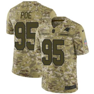 Stylish Modern Alluring Authentic Panthers #95 Dontari Poe Camo Youth Stitched NFL Limited 2018 Salute to Service Jersey to Show Your Support