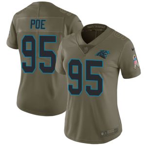 Stunning Distinctive Graceful Luxurious Panthers #95 Dontari Poe Olive Women's Stitched NFL Limited 2017 Salute to Service Jersey for an Unforgettable Season