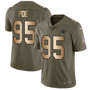 Dashing Sleek Fashionable Panthers #95 Dontari Poe Olive/Gold Men's Stitched NFL Limited 2017 Salute To Service Jersey for a Stylish Sporting Appearance