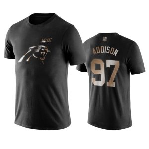 Authentic Comfortable Panthers #97 Mario Addison Black NFL Black Golden 100th Season T-Shirts to Show Your Support