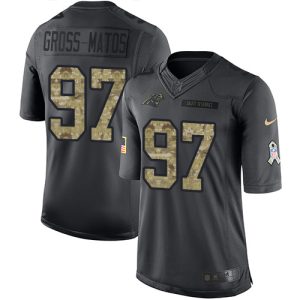 Authentic High Quality Panthers #97 Yetur Gross-Matos Black Men's Stitched NFL Limited 2016 Salute to Service Jersey for a Memorable Fan Moment