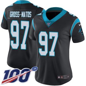 Smart Trendy Graceful Elegant Panthers #97 Yetur Gross-Matos Black Team Color Women's Stitched NFL 100th Season Vapor Untouchable Limited Jersey to Boost Team Spirit