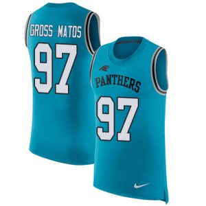 Fashionable Exquisite Stylish Smart Panthers #97 Yetur Gross-Matos Blue Alternate Men's Stitched NFL Limited Rush Tank Top Jersey for a Stylish Sporting Appearance