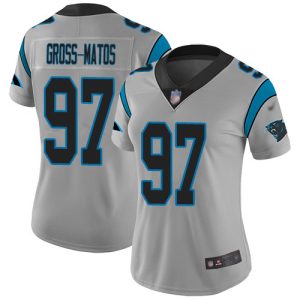 Vibrant Alluring Panthers #97 Yetur Gross-Matos Silver Women's Stitched NFL Limited Inverted Legend Jersey for the Ultimate Fan Experience