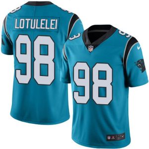 Trendy High Quality Authentic Panthers #98 Star Lotulelei Blue Men's Stitched NFL Limited Rush Jersey for True Fans