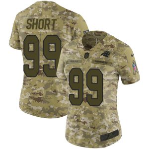 Sturdy Exquisite Elegant Panthers #99 Kawann Short Camo Women's Stitched NFL Limited 2018 Salute to Service Jersey for a Stylish Sporting Appearance