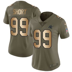 Alluring Stunning Modern Handsome Panthers #99 Kawann Short Olive/Gold Women's Stitched NFL Limited 2017 Salute to Service Jersey for an Unforgettable Season