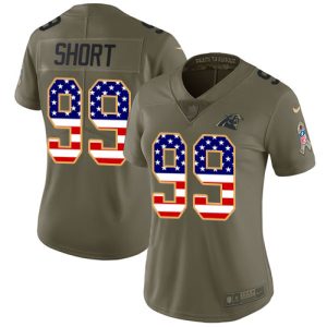 Superb Stylish Eye   catching Marvelous Panthers #99 Kawann Short Olive/USA Flag Women's Stitched NFL Limited 2017 Salute to Service Jersey to Boost Team Spirit