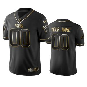Stunning Sleek Authentic Panthers Custom Men's Stitched NFL Vapor Untouchable Limited Black Golden Jersey to Stand Out in the Crowd