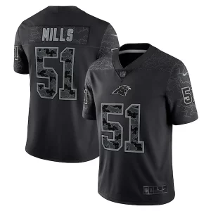 Eye   catching Classic Smart Trendy Sam Mills Carolina Panthers Nike Retired Player RFLCTV Limited Jersey - Black for an Unforgettable Season