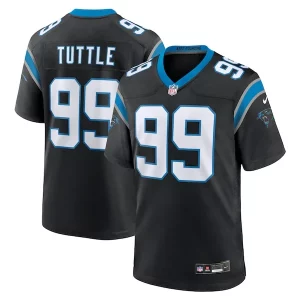 Authentic Outstanding Classic Fabulous Shy Tuttle Carolina Panthers Nike Game Player Jersey - Black to Boost Team Spirit