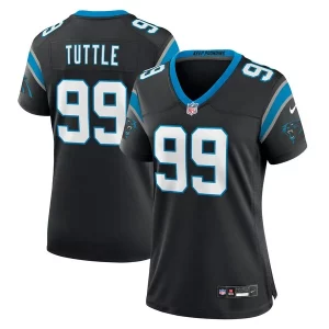 Comfortable Fantastic Eye   catching Graceful Shy Tuttle Carolina Panthers Nike Women's Game Player Jersey - Black to Show Your Support