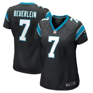 Marvelous Exclusive Comfortable Fabulous Steve Beuerlein Carolina Panthers Nike Women's Retired Player Jersey - Black to Boost Team Spirit