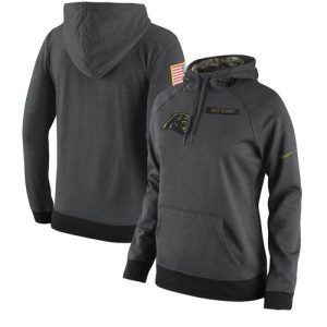 Comfortable Stunning Fashionable Women's Carolina Panthers Anthracite Salute to Service Player Performance Hoodie for an Unforgettable Season