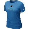 Sleek Alluring Trendy Women's Carolina Panthers Authentic Logo T-Shirt L.Blue to Stand Out in the Crowd