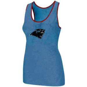 Eye   catching Luxurious Impressive Handsome Women's Carolina Panthers Big Logo Tri-Blend Racerback Stretch Tank Top Light Blue for a Stylish Sporting Appearance