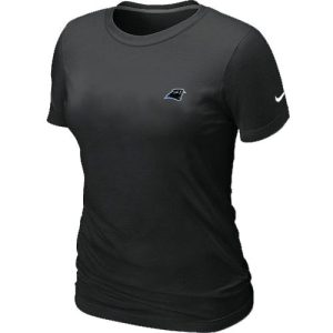 Modern Attractive Cool Superb Women's Carolina Panthers Chest Embroidered Logo T-Shirt Black for a Stylish Sporting Appearance