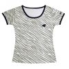 Handsome Chic Fabulous Women's Carolina Panthers Chest Embroidered Logo Zebra Stripes T-Shirt to Elevate Your Game Day Look