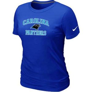 Superb Vibrant Cozy Graceful Women's Carolina Panthers Heart & Soul NFL T-Shirt Blue to Show Your Support