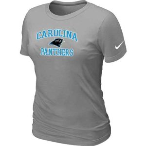 Luxurious Distinctive Women's Carolina Panthers Heart & Soul NFL T-Shirt Light Grey for an Unforgettable Season