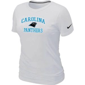 Attractive Luxurious Fantastic Outstanding Women's Carolina Panthers Heart & Soul NFL T-Shirt White for an Unforgettable Season