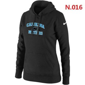 Trendy Stunning Distinctive Women's Carolina Panthers Heart & Soul Pullover Hoodie Black to Elevate Your Game Day Look