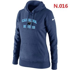 Vibrant Stunning Women's Carolina Panthers Heart & Soul Pullover Hoodie Dark Blue for True Fans