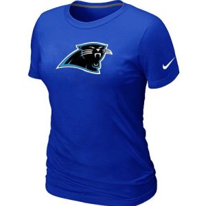 Luxurious Vibrant Women's Carolina Panthers Logo NFL T-Shirt Blue to Elevate Your Game Day Look