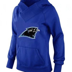 Stunning Unique Women's Carolina Panthers Logo Pullover Hoodie Blue-1 to Show Your Support