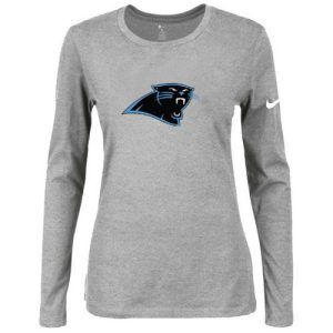 Sturdy Trendy Women's Carolina Panthers Of The City Long Sleeve Tri-Blend NFL T-Shirt Light Grey for True Fans