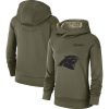Fabulous Attractive Elegant Handsome Women's Carolina Panthers Olive Salute to Service Sideline Therma Performance Pullover Hoodie to Boost Team Spirit