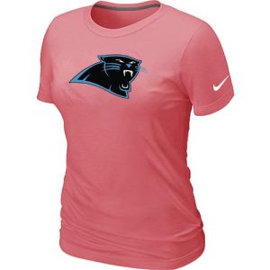 Distinctive Luxurious Exquisite Comfortable Women's Carolina Panthers Pink Logo T-Shirt for a Stylish Sporting Appearance