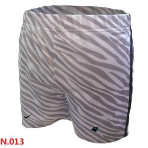 Graceful Sturdy Women's NFL Carolina Panthers Embroidered Team Logo Zebra Stripes Shorts for a Stylish Sporting Appearance